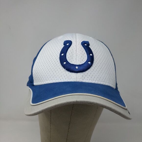 Reebok NFL Equipment Men's Strapback Hat Blue White Indianapolis Colts Logo - Picture 2 of 14